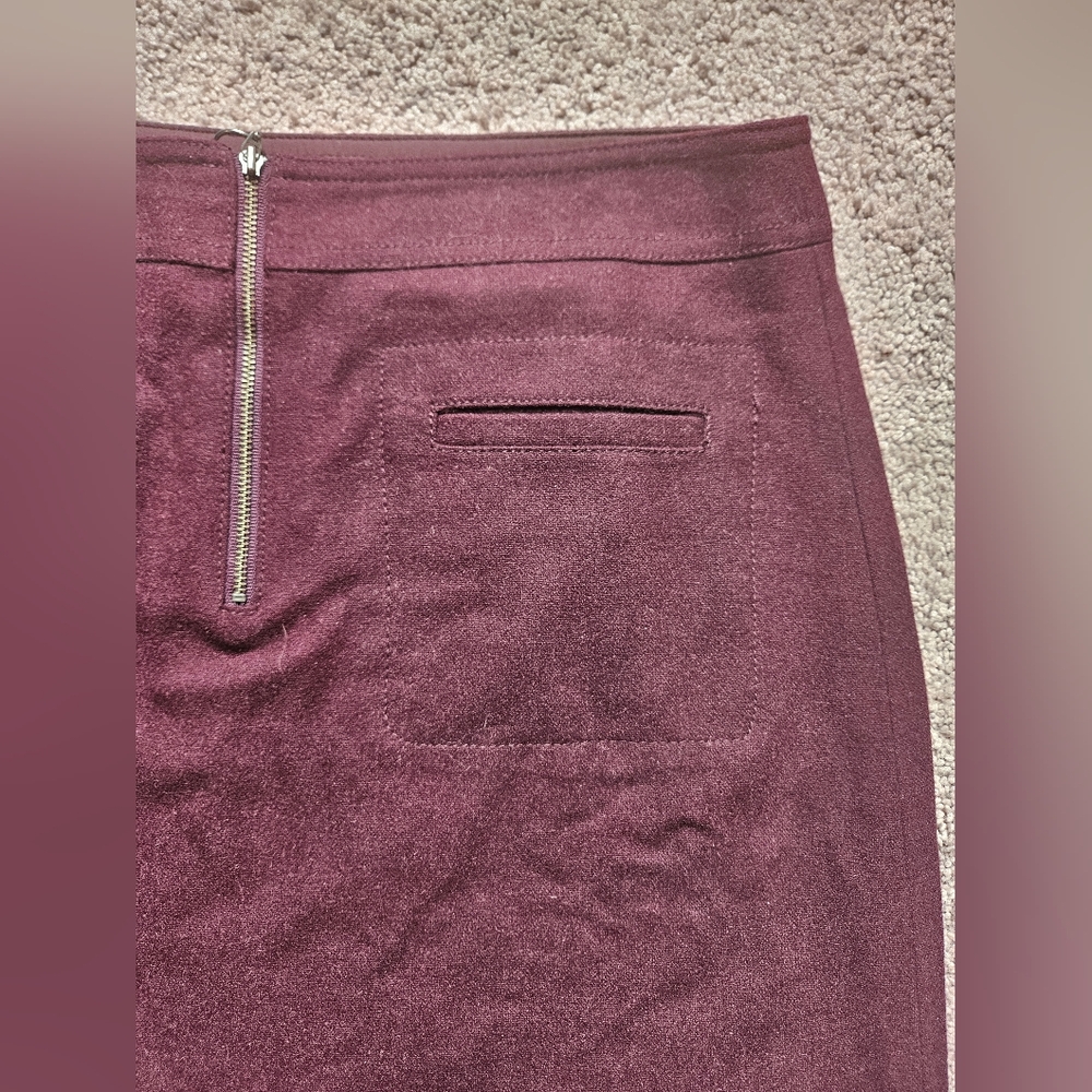 Madewell Women 8 Fireside Miniskirt Purple Maroon Zip Front Pockets Wool Blend